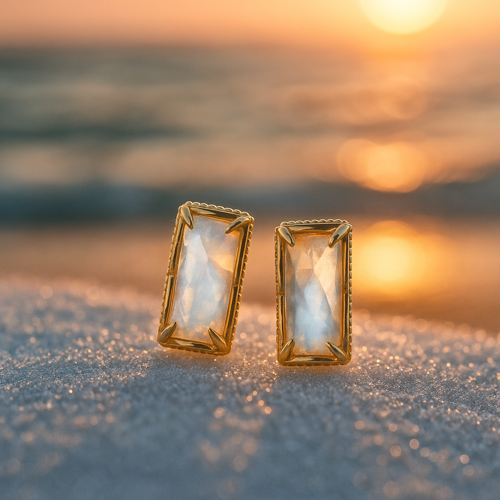 Λούνα Ριφλεξιόν – Χρυσά σκουλαρίκια από ασήμι 925