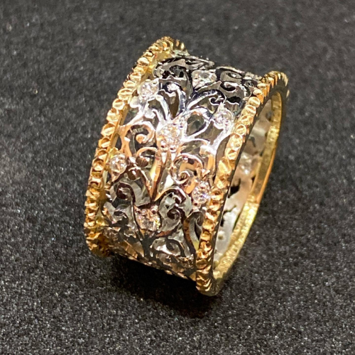 Mikaela - Ρετρό Δαχτυλίδι Ζιρκονία Ivy