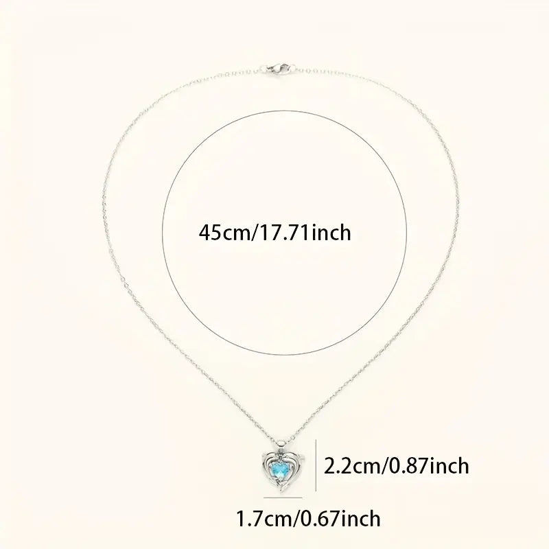 Κολιέ Δίδυμου με Καρδιά της Θάλασσας | Λευκόχρυσο