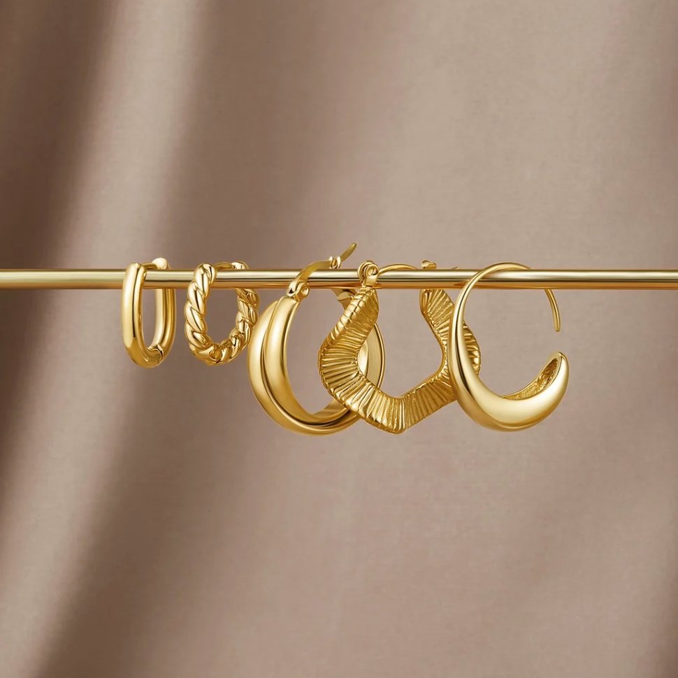 Ουράνια Χρυσά Σπειροειδή Σκουλαρίκια