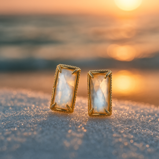 Λούνα Ριφλεξιόν – Χρυσά σκουλαρίκια από ασήμι 925